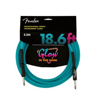 Instrumentinis laidas Fender Professional Glow in the Dark Cable, Blue 18.6'