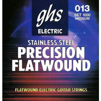 Stygos elektrinei gitarai GHS Stainless Steel Precision Flatwound 13-54