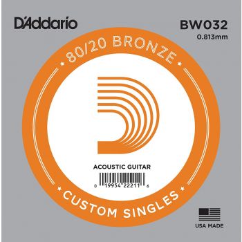 D'Addario Single 80/20 Bronze .032 BW032