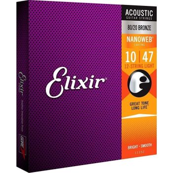Stygos akustinei i gitarai Elixir 12-string Nanoweb 10-47 11152