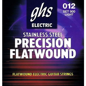 Stygos elektrinei gitarai GHS Stainless Steel Precision Flatwound 12-50