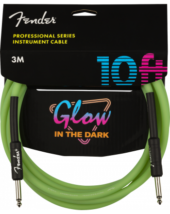 Instrumentinis laidas Fender Professional Glow in the Dark Cable, Green 10