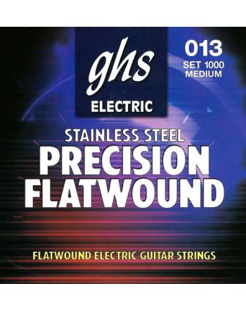 Stygos elektrinei gitarai GHS Stainless Steel Precision Flatwound 13-54