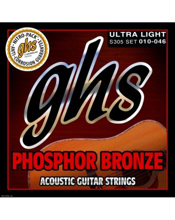 Stygos akustinei gitarai GHS Phosphor Bronze 10-46 S305