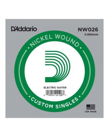 D'Addario Single Nickel Wound .026 NW026