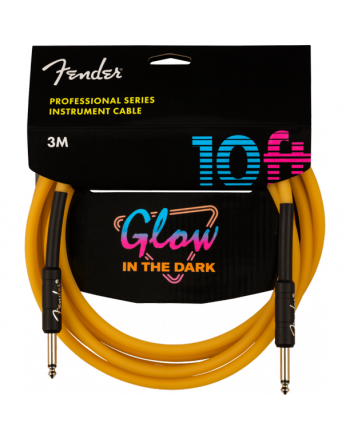 Laidas gitarai Fender Professional Series Glow in the Dark Cable, Orange, 10'